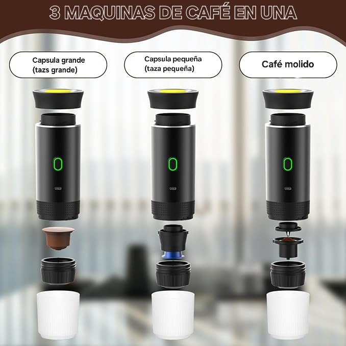 Cafetera Portátil Inalámbrica 3 en 1